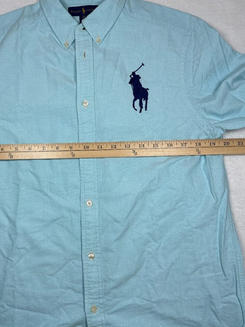 Polo Ralph Lauren Boys Blue Big Pony Oxford Button Down Shirt Preppy XL (18-20) - Picture 6 of 9
